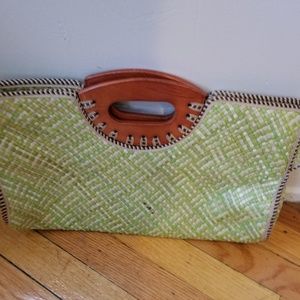 Straw purse with handles